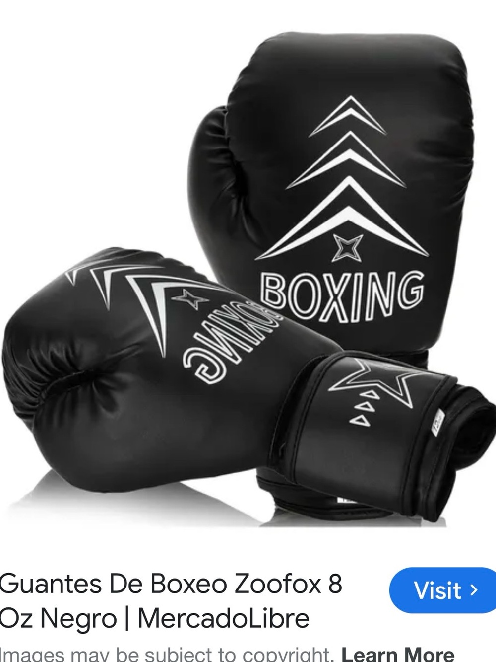 #1332**Black Boxing Gloves with White Graphics - Picture 3 of 15